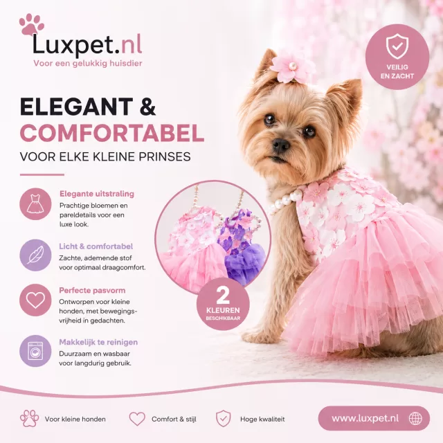 Hondenjurk Bloemenprint - Roze/Paars