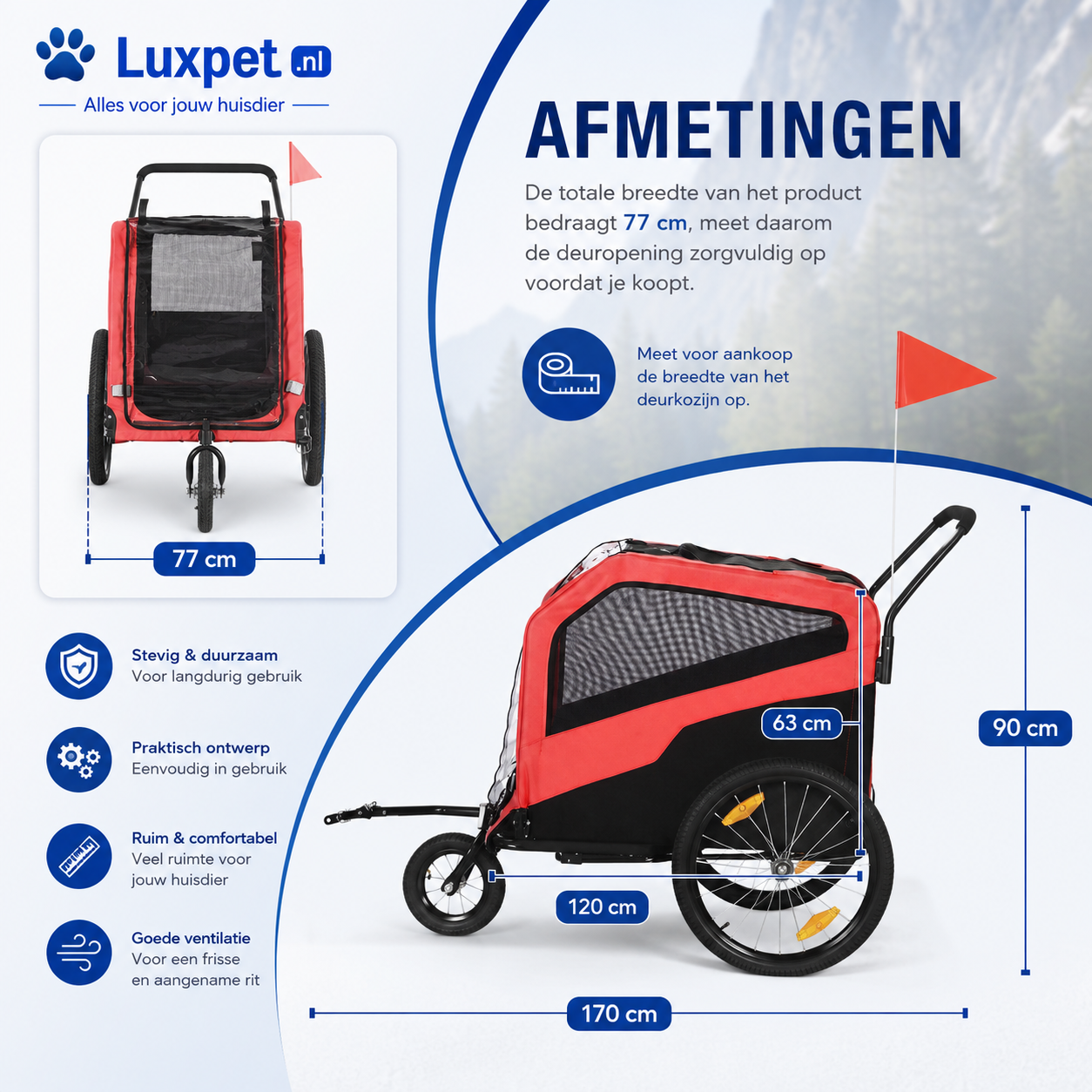 Honden Fietskar & Buggy 2-in-1